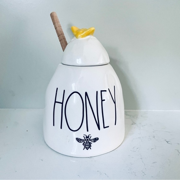 Rae Dunn Honey Pot Lid Wooden Dripper Bee Honeybee - Picture 1 of 6